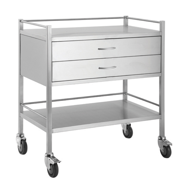 Medi SS Trolley - 2 Drawer Double