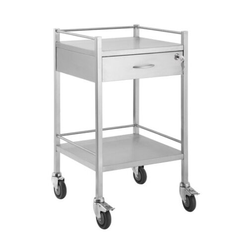 Lockable SS Trolley - 1 Drawer